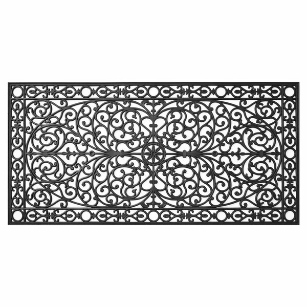 Configuracion 3 x 6 ft. Gatsby Rubber Rectangular Doormat, Black CO2198842